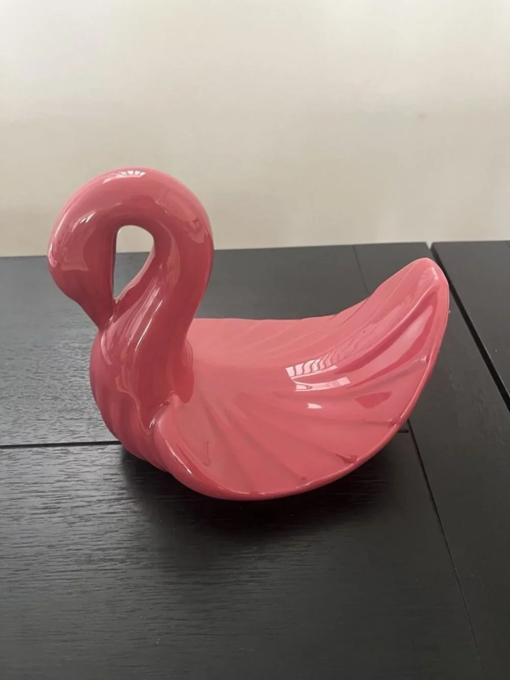 Vintage Pink Ceramic Swan Towel Holder 80s Retro Bathroom Washcloth Decor 7